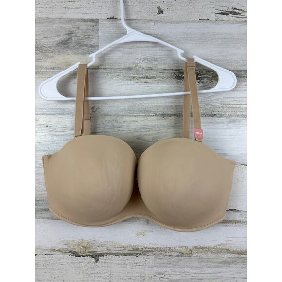 Cacique womens plus 38DDD tan smooth boost multiway strapless bra underwire new - Picture 1 of 7